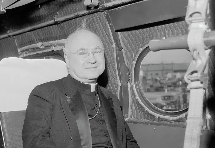 Framed Print : Francis Cardinal Spellman on C-54 Plane Framed Print : Francis Cardinal Spellman on C-54 Plane