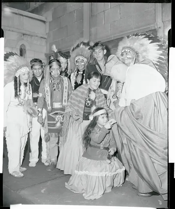 Framed Print : Francis Cardinal Spellman Meeting with Indians Framed Print : Francis Cardinal Spellman Meeting with Indians