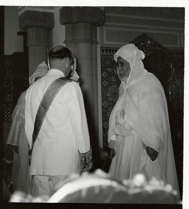 Framed Print : Francis LaCoste Speaking to King Mohammed V