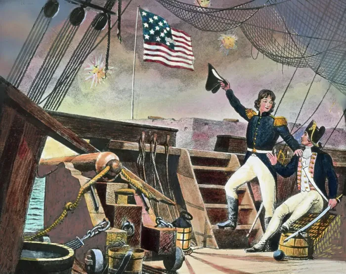 Framed Print : Francis Scott Key Waving Hat Framed Print : Francis Scott Key Waving Hat