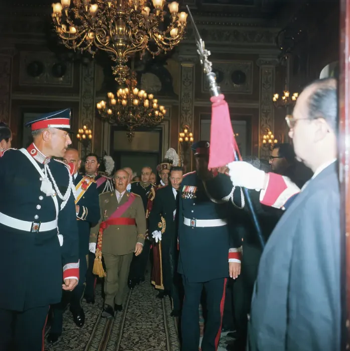 Framed Print : Francisco Franco Arriving at Parliament Framed Print : Francisco Franco Arriving at Parliament