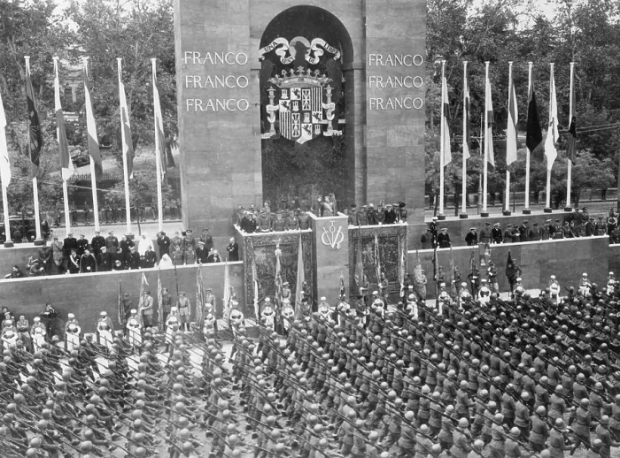 Framed Print : Francisco Franco Salutes Soldiers Framed Print : Francisco Franco Salutes Soldiers