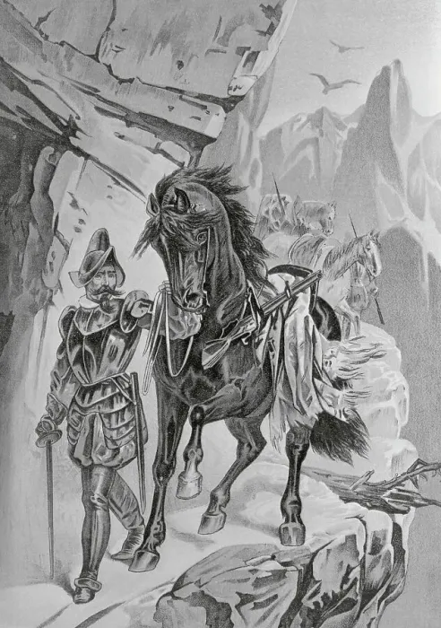 Framed Print : Francisco Pizarro Leading His Men Through Mountains Framed Print : Francisco Pizarro Leading His Men Through Mountains