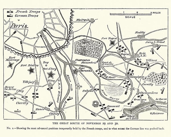 Franco Prussian War Battle plan of Siege of Paris