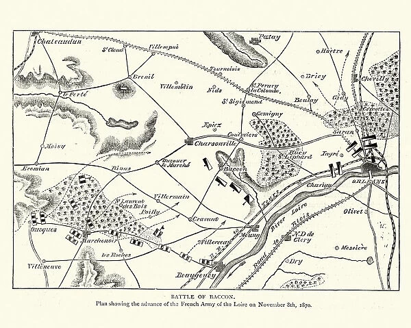 Franco Prussian War Plan of the Battle of Coulmiers