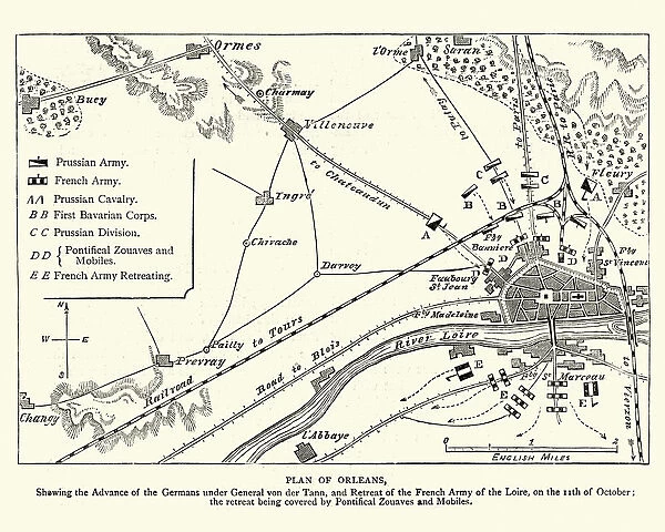 Franco Prussian War - Plan of Second Battle of Orleans
