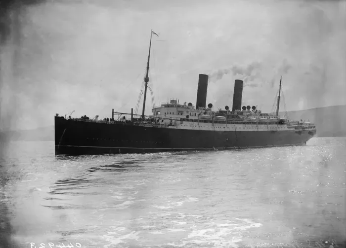 Framed Print : Franconia. The Cunard cruise liner Franconia, which was destroyed by a U-boat in 1916 Framed Print : Franconia. The Cunard cruise liner Franconia, which was destroyed by a U-boat in 1916
