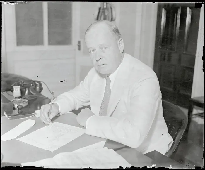 Framed Print : Frank C. Walker Sitting at Desk Framed Print : Frank C. Walker Sitting at Desk
