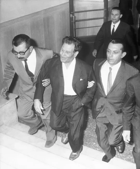 Framed Print : Frank Coppola Being Escorted From Police Station Framed Print : Frank Coppola Being Escorted From Police Station