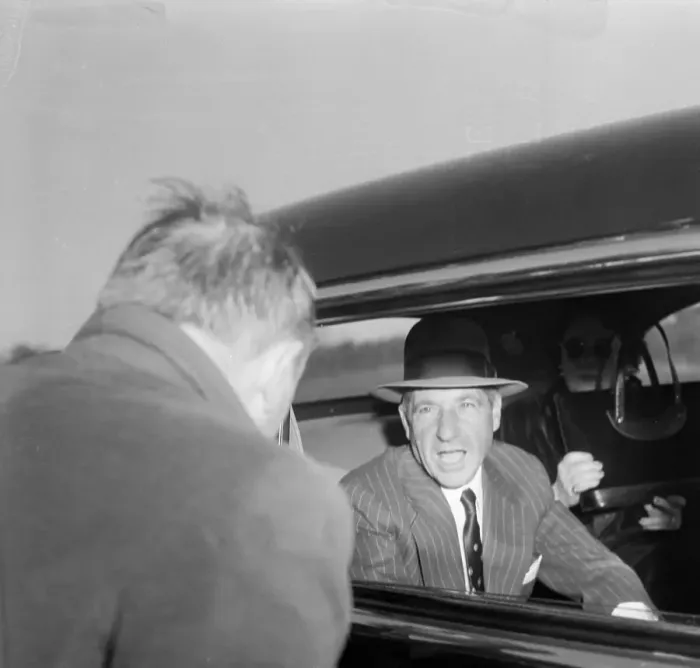 Framed Print : Frank Costello Talking to a Newsman