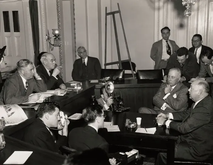 Framed Print : Frank Erickson In Committee Hearing