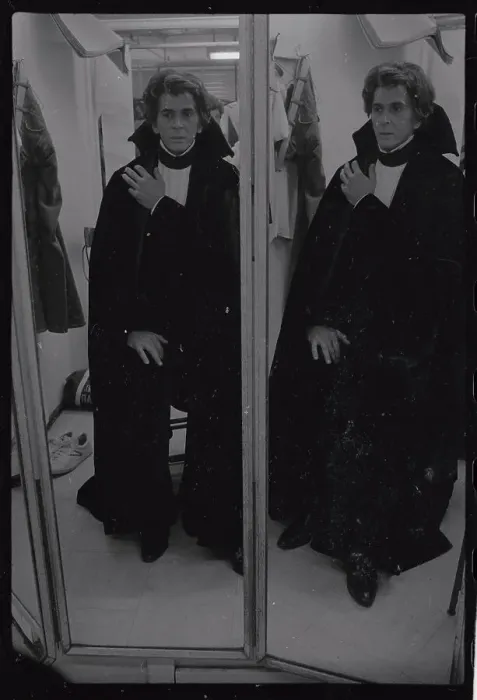 Framed Print : Frank Langella as Dracula Looking in Mirror Framed Print : Frank Langella as Dracula Looking in Mirror