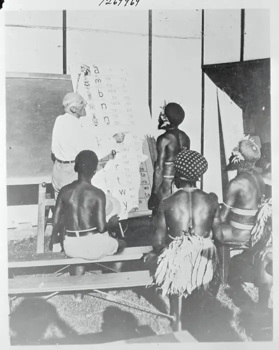 Framed Print : Frank Laubach Teaching Natives How to Read Framed Print : Frank Laubach Teaching Natives How to Read