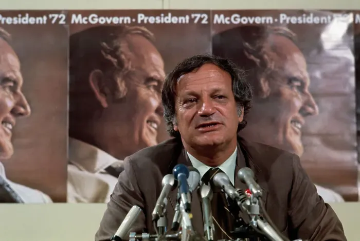 Framed Print : Frank Mankiewicz Speaking at Press Conference Framed Print : Frank Mankiewicz Speaking at Press Conference