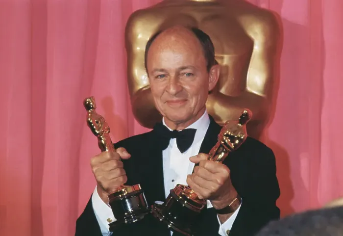 Framed Print : Frank McCarthy Holding Academy Awards Framed Print : Frank McCarthy Holding Academy Awards