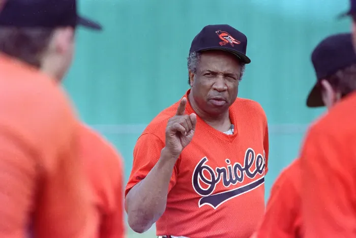 Framed Print : Frank Robinson Addressing Players Framed Print : Frank Robinson Addressing Players
