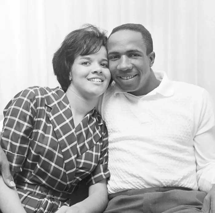 Framed Print : Frank Robinson with Fiancee Barbara Framed Print : Frank Robinson with Fiancee Barbara