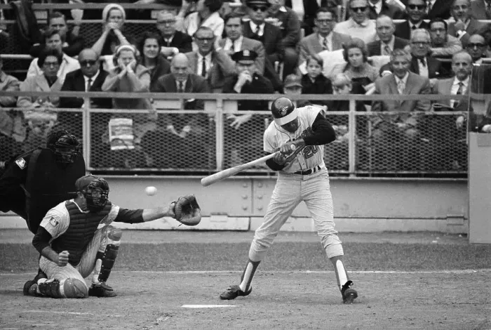 Framed Print : Frank Robinson Hit by Pitch