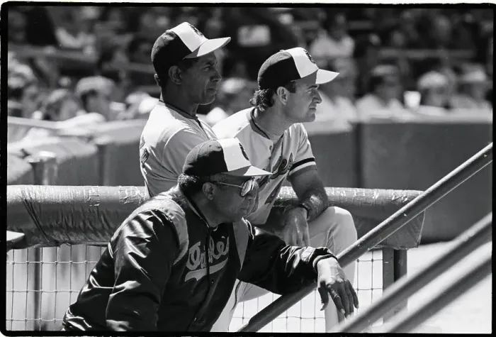 Framed Print : Frank Robinson with Orioles Coaches