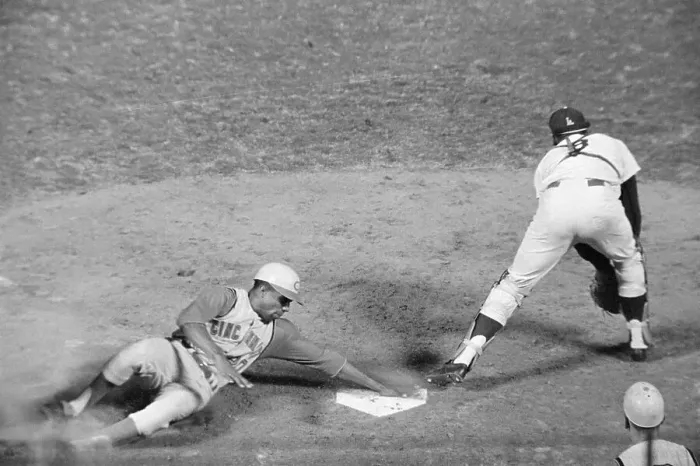 Framed Print : Frank Robinson Sliding into Home Plate Framed Print : Frank Robinson Sliding into Home Plate