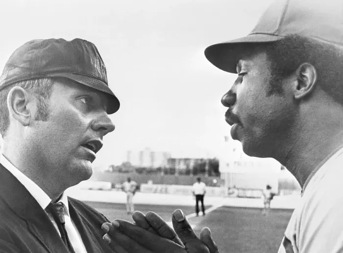 Framed Print : Frank Robinson Talking to Umpire Framed Print : Frank Robinson Talking to Umpire