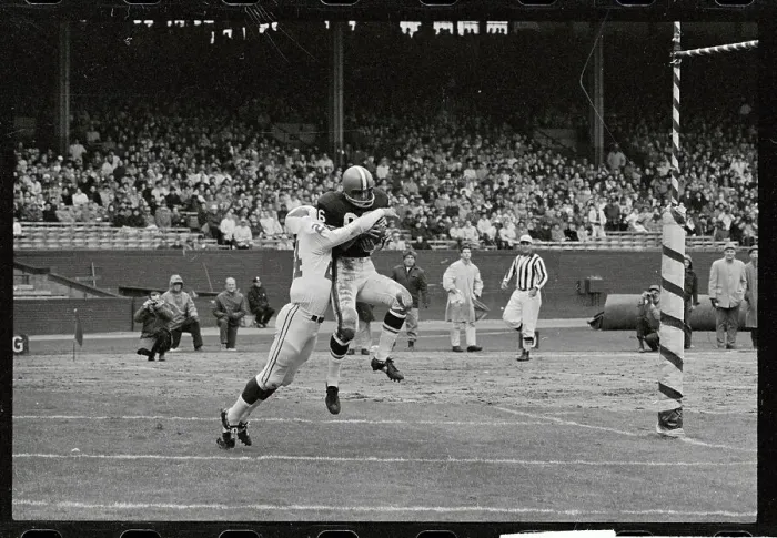 Framed Print : Frank Ryan Catching Touchdown Pass Framed Print : Frank Ryan Catching Touchdown Pass