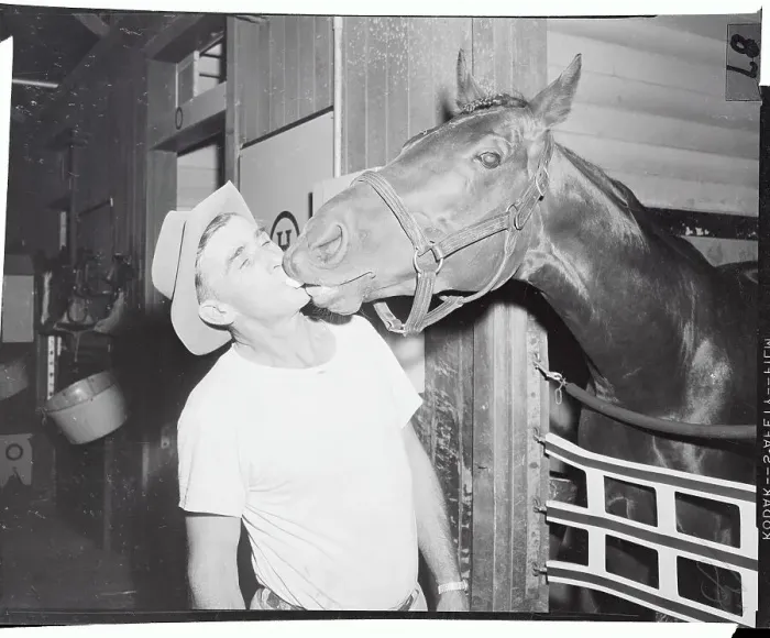 Framed Print : Frank Salesky Giving Sugar to Horse Framed Print : Frank Salesky Giving Sugar to Horse