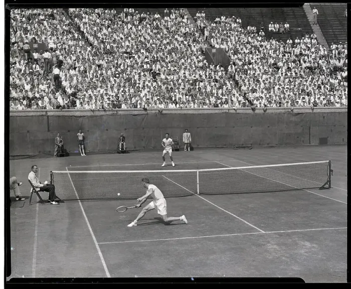 Framed Print : Frank Sedgman Loses To Ted Schroeder Framed Print : Frank Sedgman Loses To Ted Schroeder