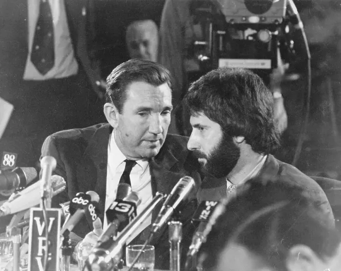 Framed Print : Frank Serpico Speaking at Press Conference Framed Print : Frank Serpico Speaking at Press Conference