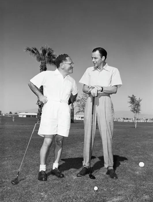 Framed Print : Frank Sinatra And Agent On Golf Course Framed Print : Frank Sinatra And Agent On Golf Course