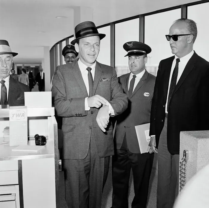 Framed Print : Frank Sinatra in an Airport Framed Print : Frank Sinatra in an Airport