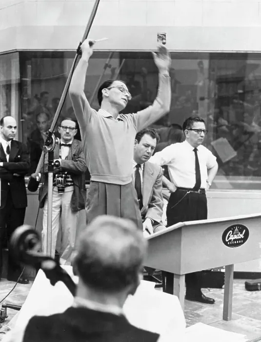 Framed Print : Frank Sinatra Directing Orchestra