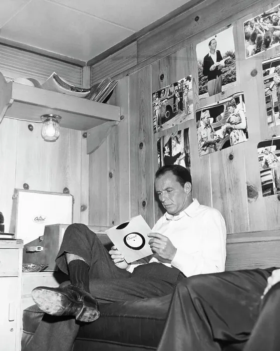Framed Print : Frank Sinatra with Disc Recording Framed Print : Frank Sinatra with Disc Recording