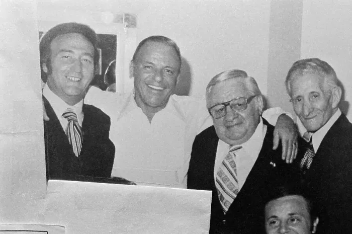 Framed Print : Frank Sinatra with Gangster Friends in Dressing Room Framed Print : Frank Sinatra with Gangster Friends in Dressing Room