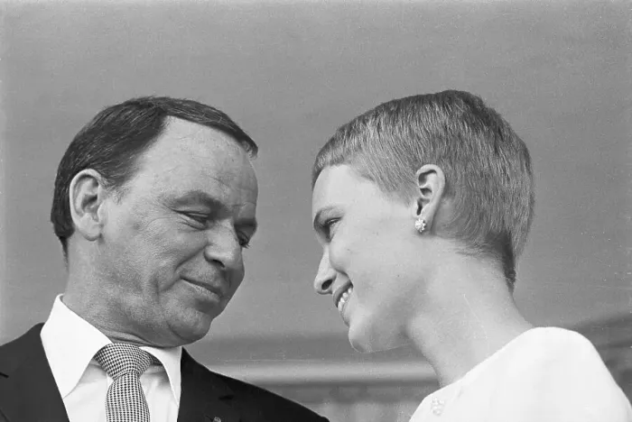Framed Print : Frank Sinatra and Mia Farrow After Wedding Framed Print : Frank Sinatra and Mia Farrow After Wedding