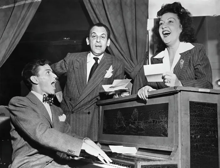 Framed Print : Frank Sinatra, Moss Hart, and Ethel Merman Singing Framed Print : Frank Sinatra, Moss Hart, and Ethel Merman Singing