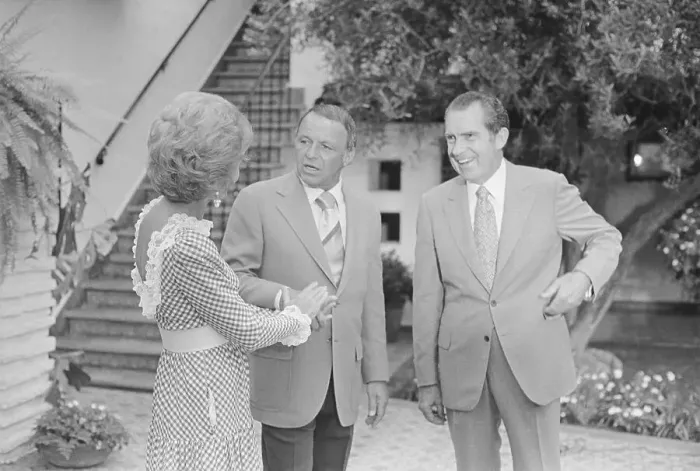 Framed Print : Frank Sinatra at Nixon's White House in California