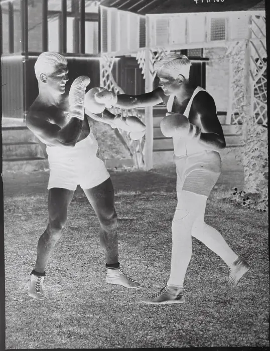 Framed Print : Frankie Burns Sparring with Colleague Framed Print : Frankie Burns Sparring with Colleague