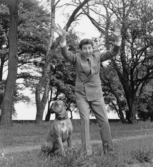 Framed Print : Frankie Howerd And Dog Framed Print : Frankie Howerd And Dog