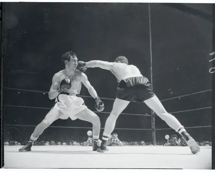 Framed Print : Frankie Ryff Punching Danny Perez