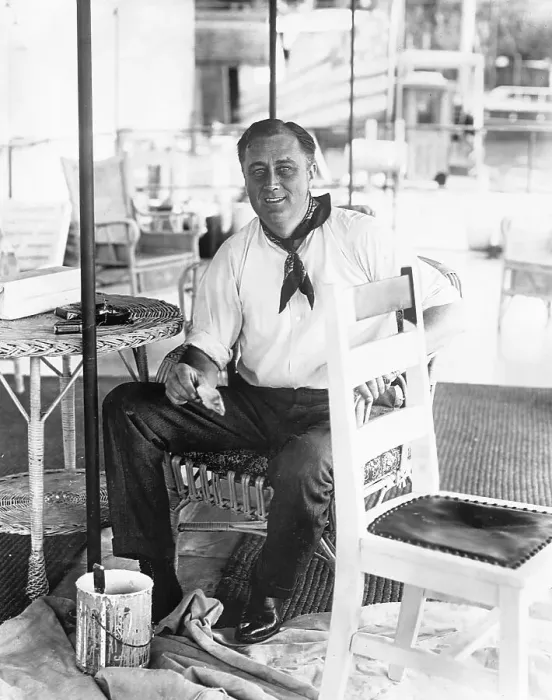 Framed Print : Franklin D. Roosevelt Painting Chairs