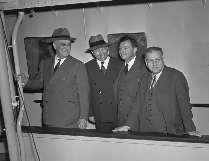 Framed Print : Franklin D. Roosevelt with Ross McIntyre, Robert H. Jackson, and Harold Ickes Framed Print : Franklin D. Roosevelt with Ross McIntyre, Robert H. Jackson, and Harold Ickes