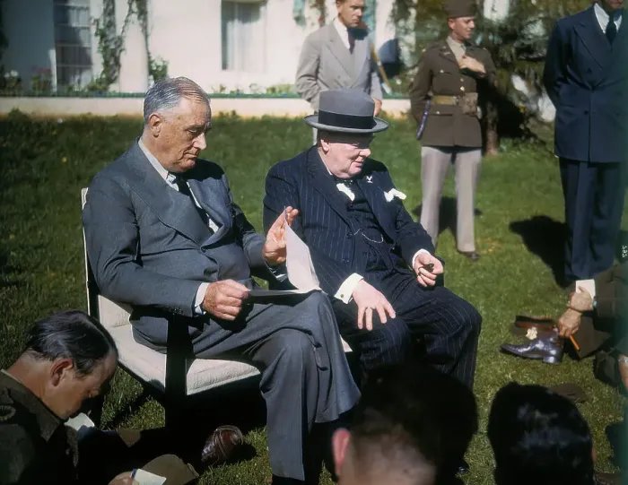 Framed Print : Franklin D. Roosevelt with Winston Churchill Framed Print : Franklin D. Roosevelt with Winston Churchill