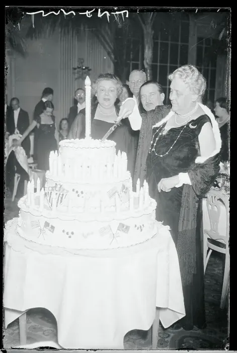 Framed Print : Franklin D. Roosevelt's Mother Cutting Cake at Reception Framed Print : Franklin D. Roosevelt's Mother Cutting Cake at Reception