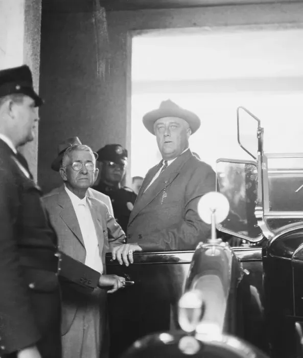 Framed Print : Franklin Delano Roosevelt Exiting Automobile Framed Print : Franklin Delano Roosevelt Exiting Automobile