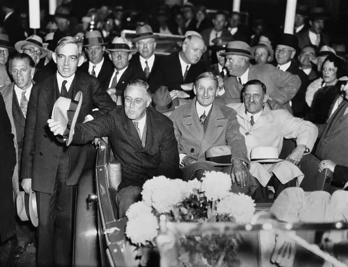 Framed Print : Franklin Delano Roosevelt, Maurice E. Harrison, William G. McAdoo, and Justes Wardell Riding Framed Print : Franklin Delano Roosevelt, Maurice E. Harrison, William G. McAdoo, and Justes Wardell Riding