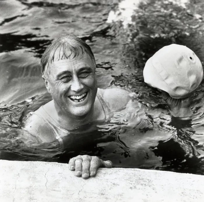 Framed Print : Franklin Delano Roosevelt in Pool Framed Print : Franklin Delano Roosevelt in Pool