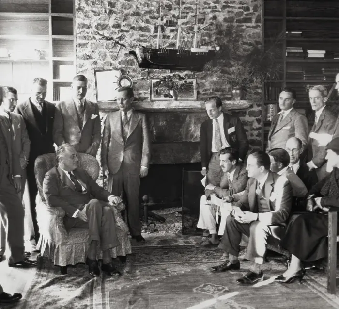 Framed Print : Franklin Delano Roosevelt Press Conference Framed Print : Franklin Delano Roosevelt Press Conference