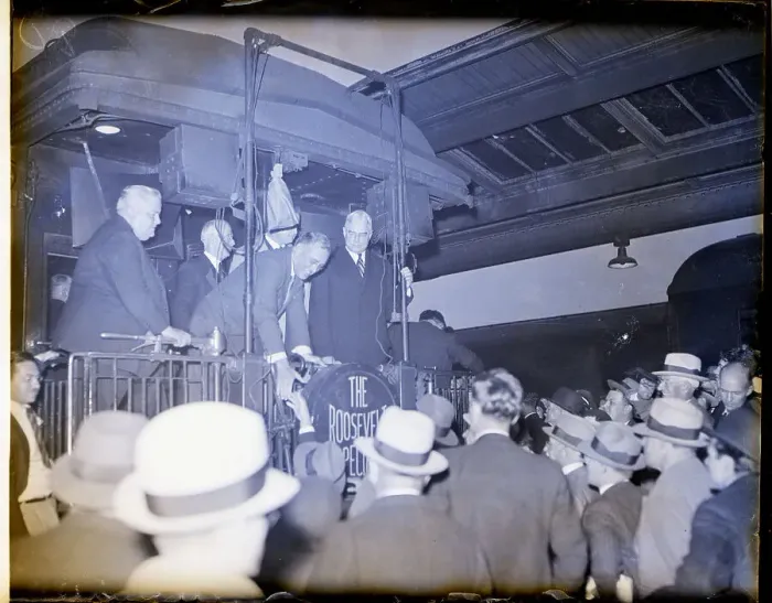 Framed Print : Franklin Roosevelt Campaigning Framed Print : Franklin Roosevelt Campaigning