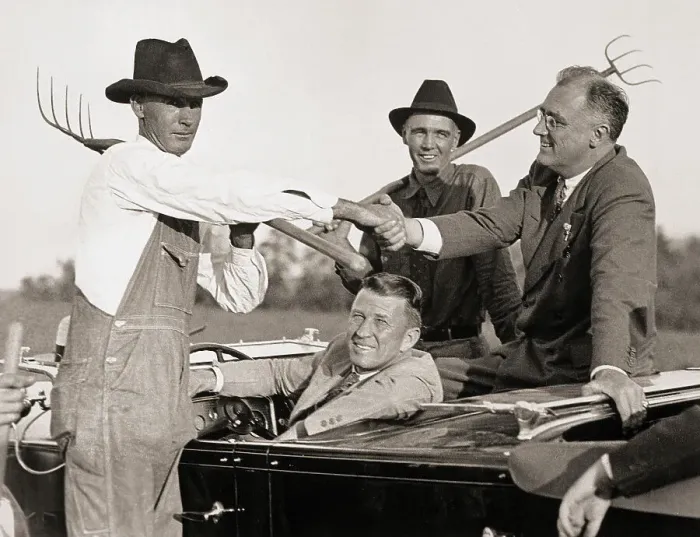 Framed Print : Franklin Roosevelt Campaigning with Farmers Framed Print : Franklin Roosevelt Campaigning with Farmers